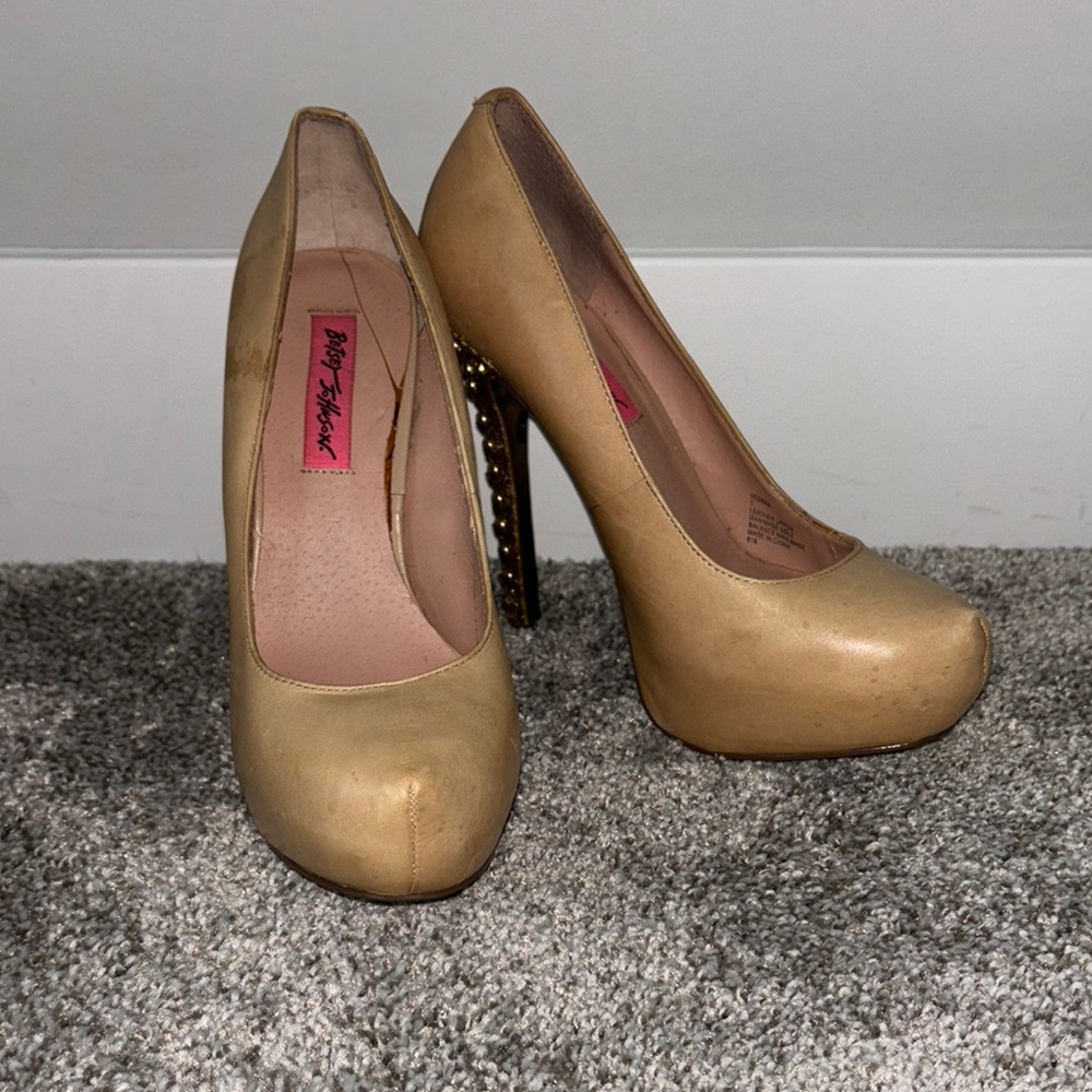 Betsey Johnson Gold Studded Heels